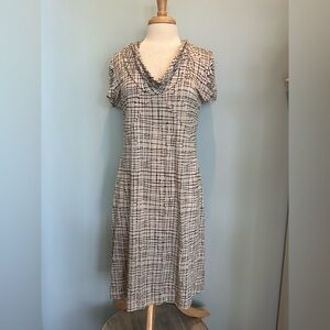 Banana Republic Cowl Neck Silk/ Cotton Blend Geometric Print dress size XL NWT